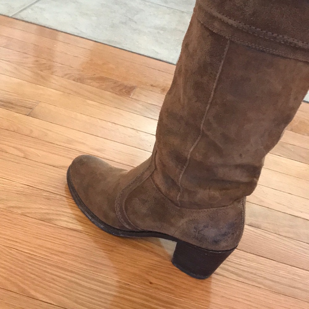 Frye Jane Stitch suede boots size 10 B